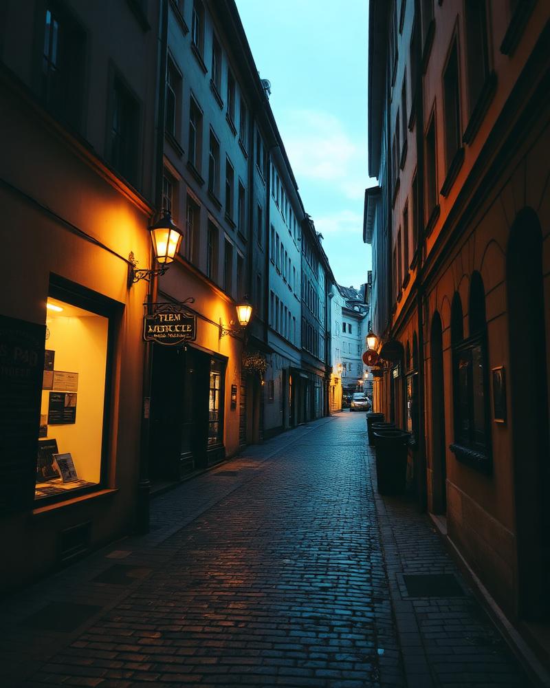 Old town lanes at dusk
